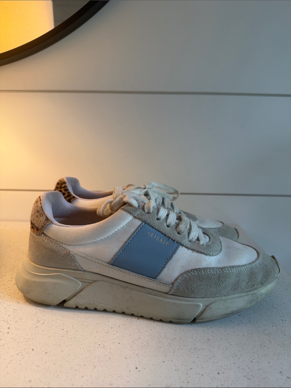 Axel Arigato Cream and Light Blue Women's Sneakers